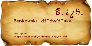 Benkovsky Üdvöske névjegykártya